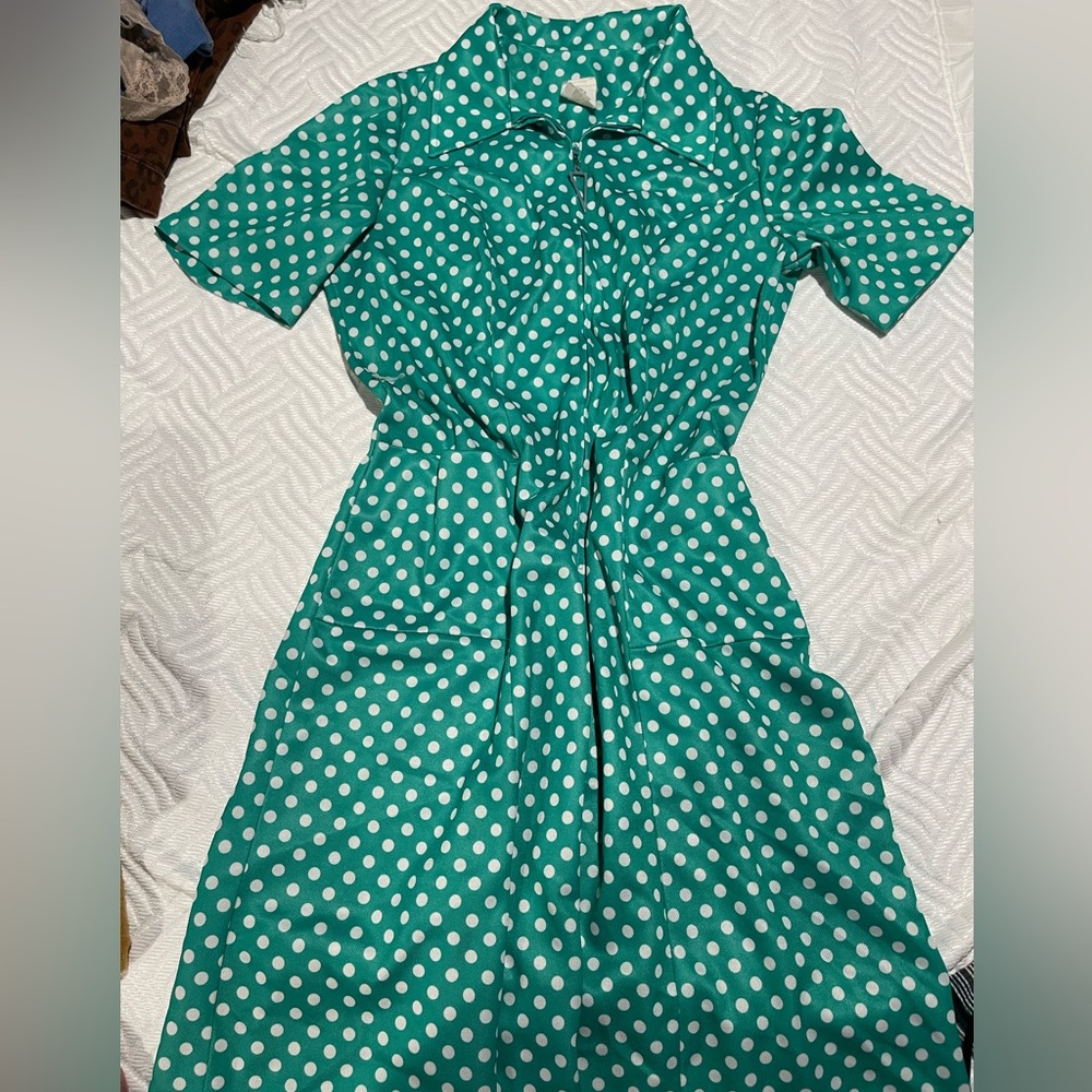 Genuine vintage polka dot midi dress